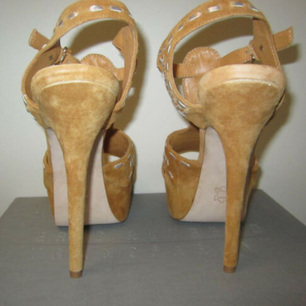 ERIC RUTBERG Intermix tan suede Aztec sandals 9 - Picture 5 of 7
